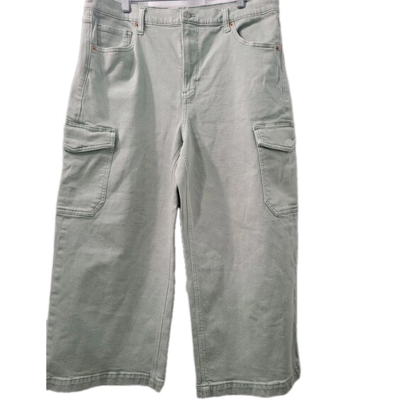 Gap Women's High Rise Stride Ankle  Wide Leg Jeans Ligh Green Size 33 - Picture 3 of 14
